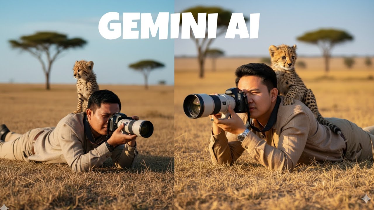 Realistic wildlife photography cheetah | Prompt Gemini Ai 