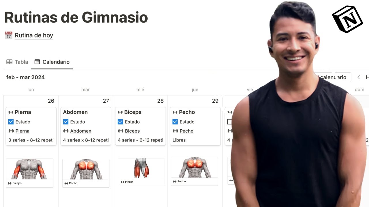Notion para Gimnasio - Como crear rutinas de forma automática + Plantilla Gratis