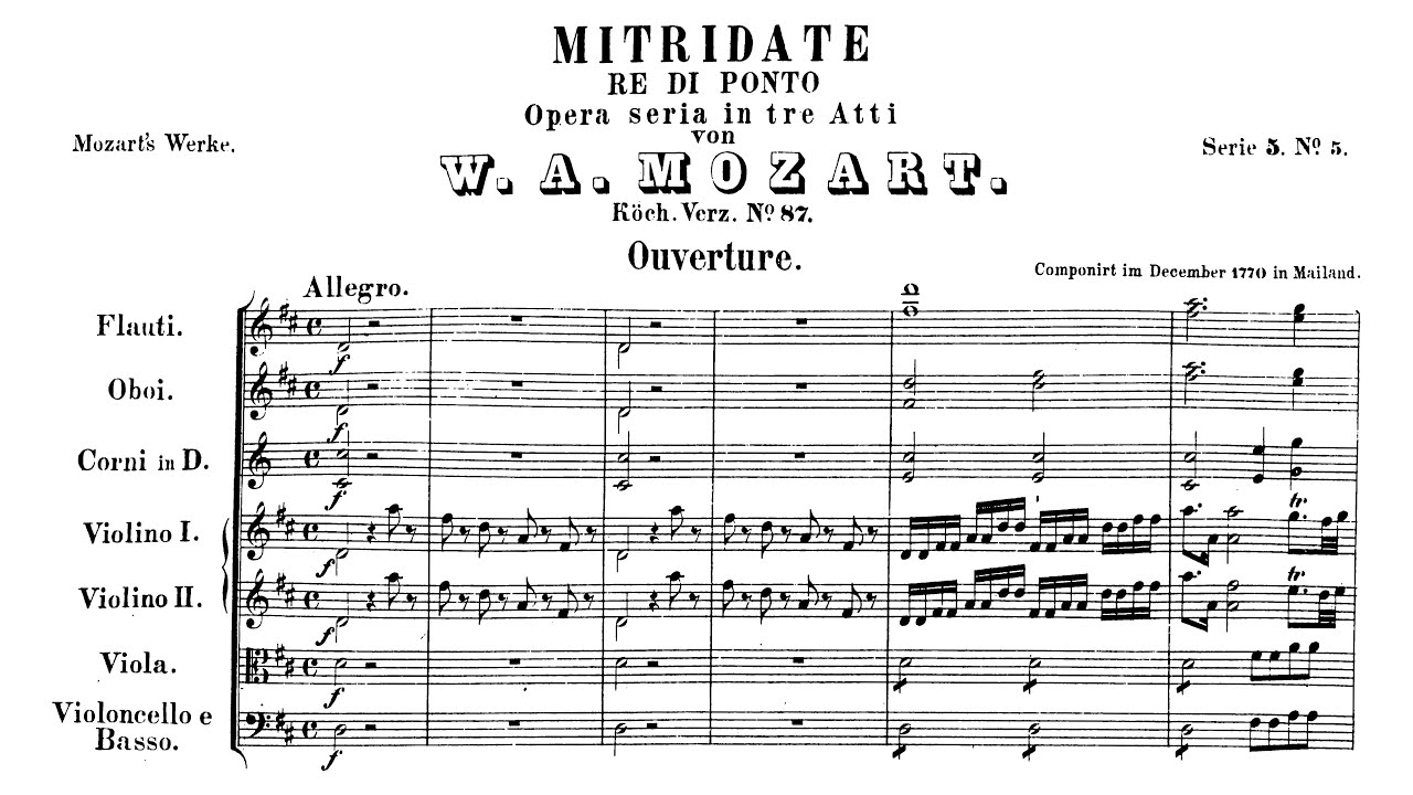 [Score] Mozart - Overture to 
