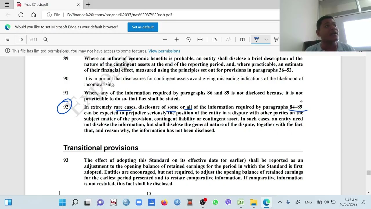 Lec 35 NAS 37 Provision, Contingent Liabilities and Contingent Assets and  NAS 18 Revenue