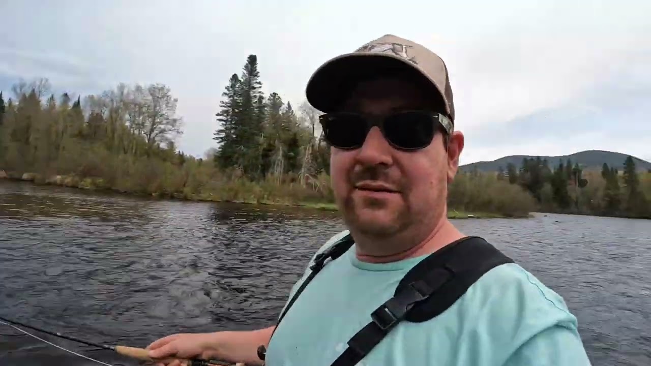 Fishing a beautiful western Maine river for brook trout and landlocked salmon