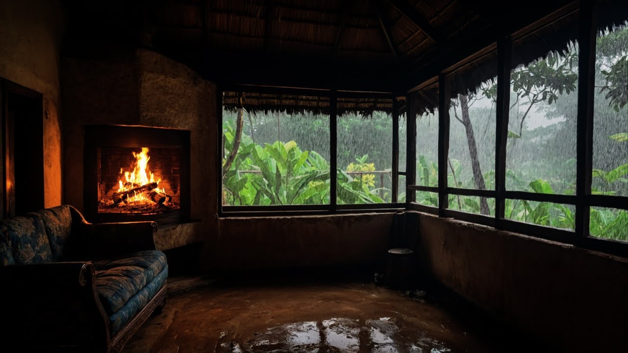 Cozy Rain & Fireplace with Soft Lofi for Deep Sleep | No Talking (2 Hours)