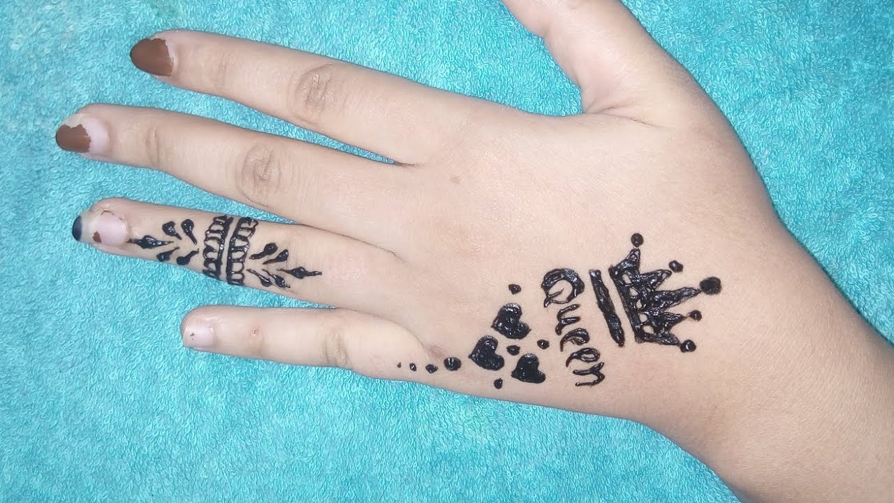 تعليم رسم حنه👑تاج بطريقتين سهله جدا خطوه بخطوه ..تاج الملكه👑