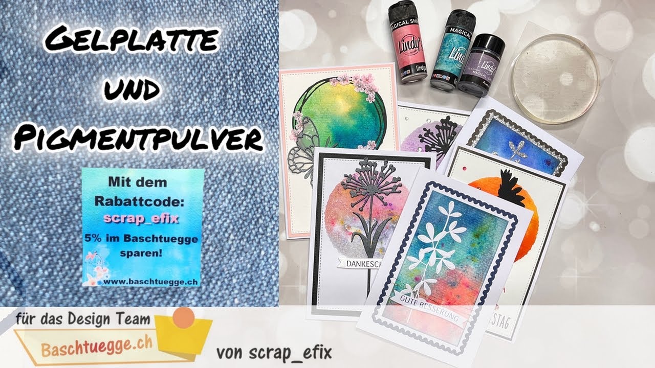 Gel Platte und Pigmentpulver