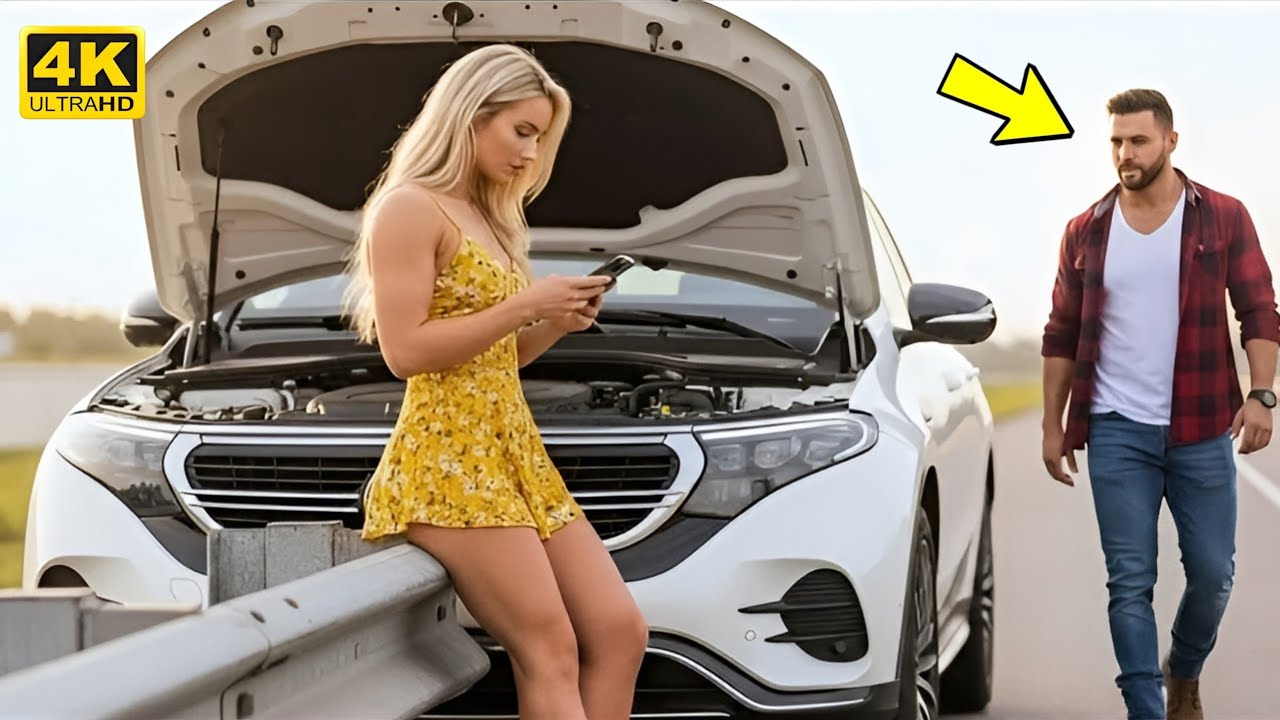A Single Father Helps a Stranded Woman on Christmas Eve… Without Knowing She Was a Millionaire 🎄🚗✨