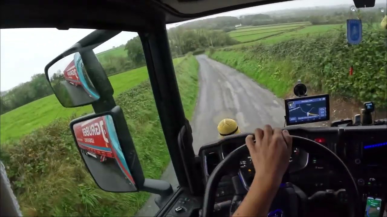 Pov truck driving scania / #narrow roads, Wales, 4K