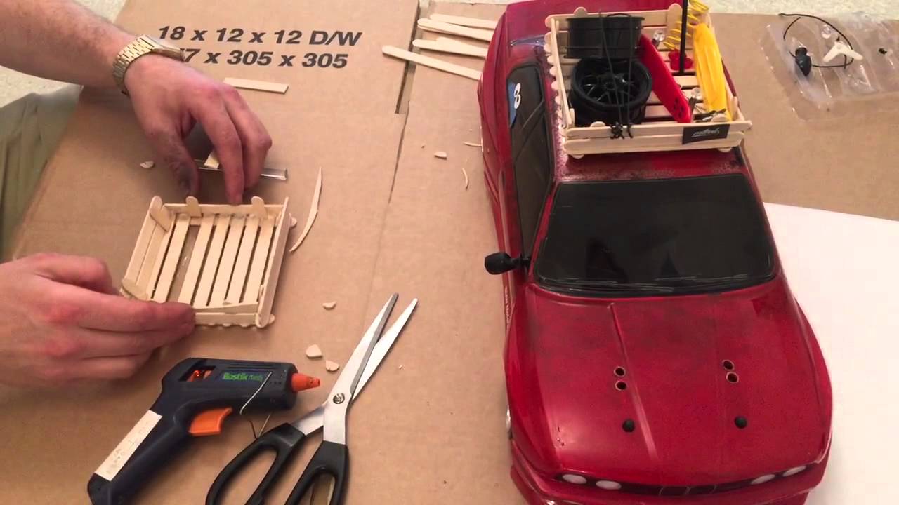 How to make a rat look roof rack for your RC 1/10th scale drift car rock crawler diy