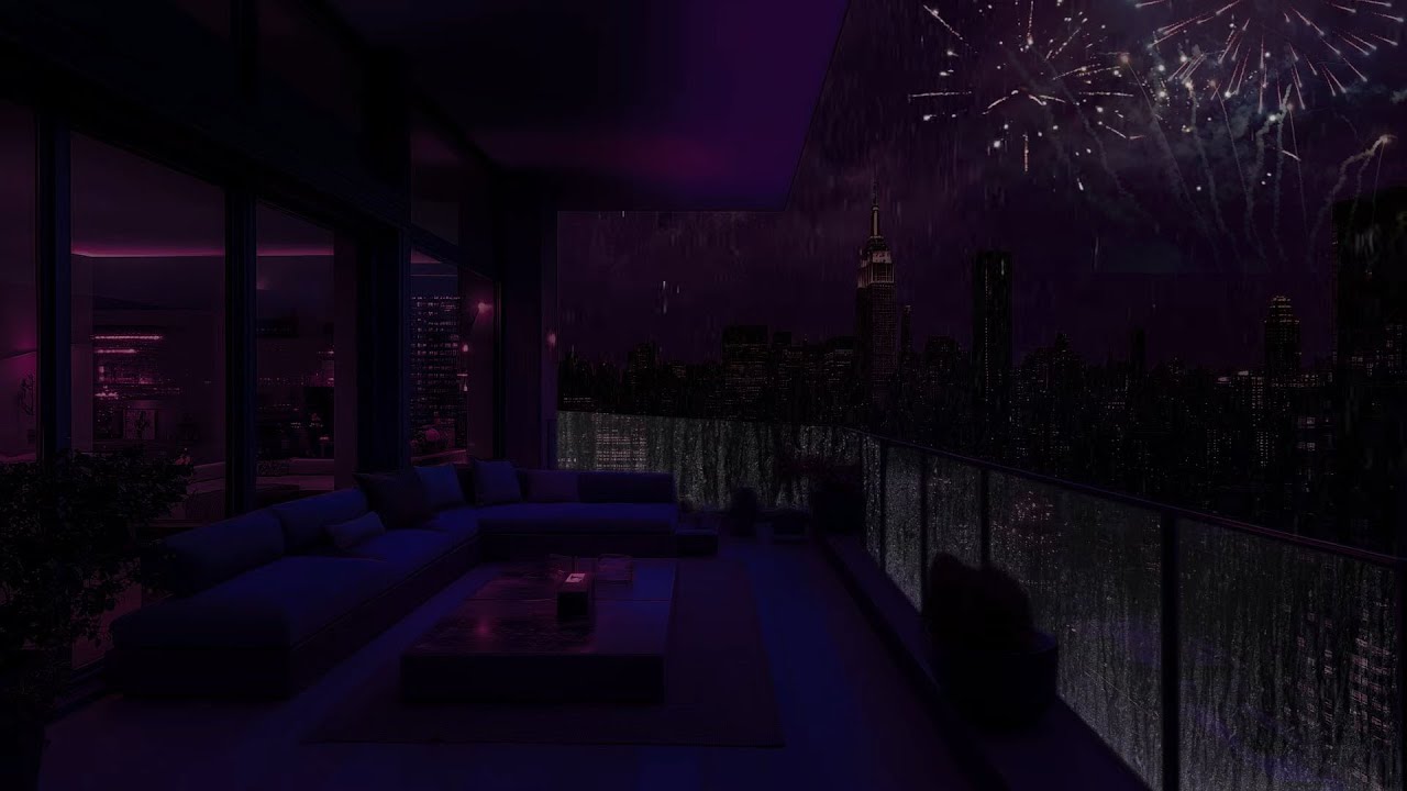 24-Hour of Rain Sounds and Distant Thunder in NYC | Happy New Year 2026 | White Noise for Sleep