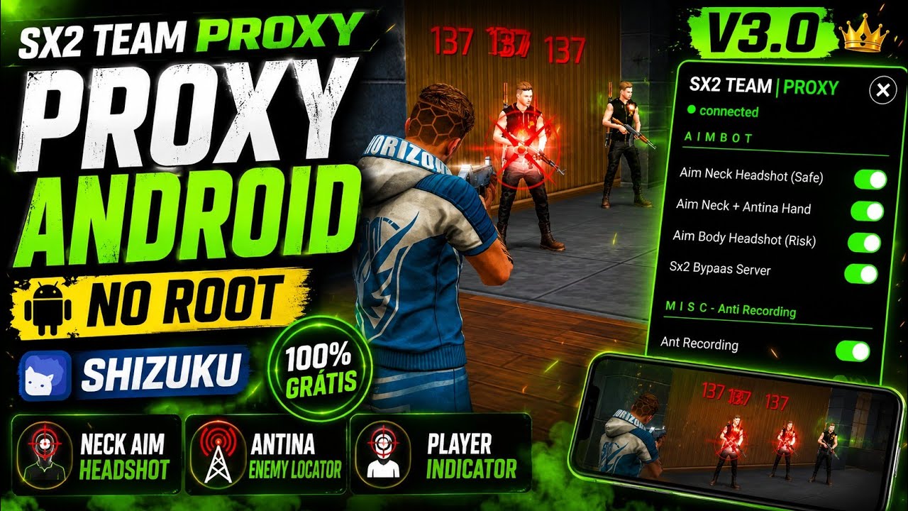 PROXY ANDROID | SX2 TEAM PROXY V3.0 | Free Fire | Shizuku | No Root