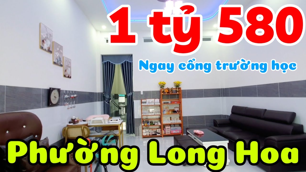 Bán nhà 1 tỷ 580 triệu ngay cổng trường học cách chợ 200m ở phường Long Hoa Tây Ninh mặt đường nhựa