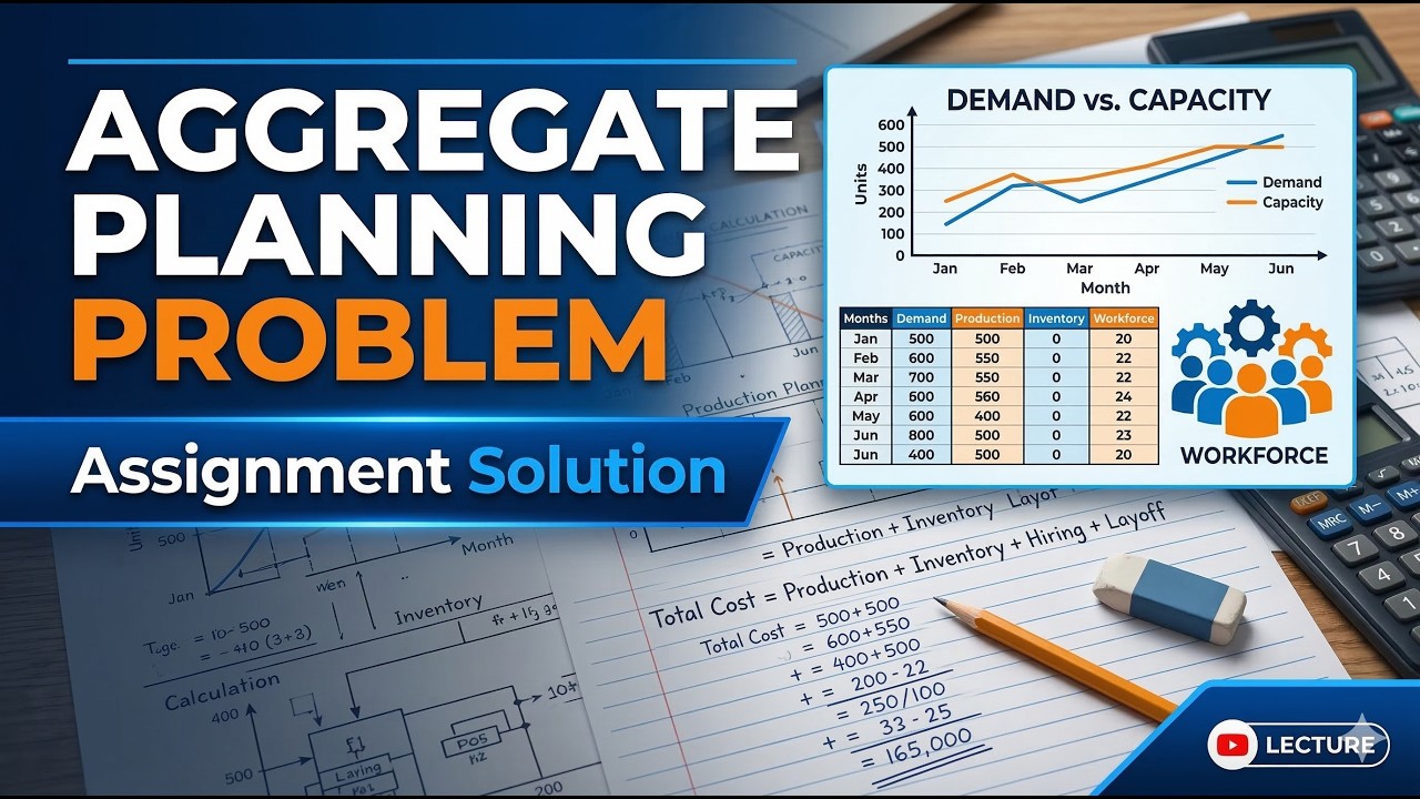 4- Aggregate Planning Assignment Solution | حل مسائل التخطيط الإجمالي للإنتاج
