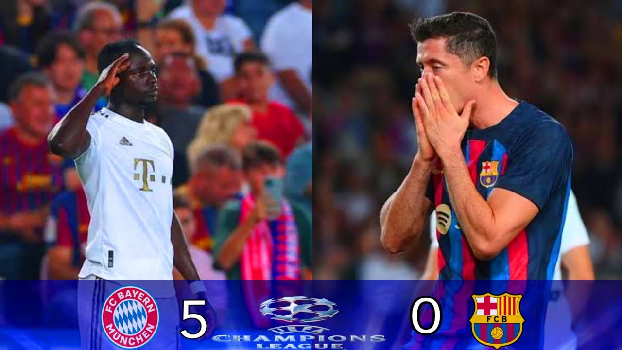 ملخص/ مباريات/ بايرن ميونيخ ضد برشلونة 5-0 دوري أبطال أوروبا 2021/2022 تعليق عربي 🔥🔥