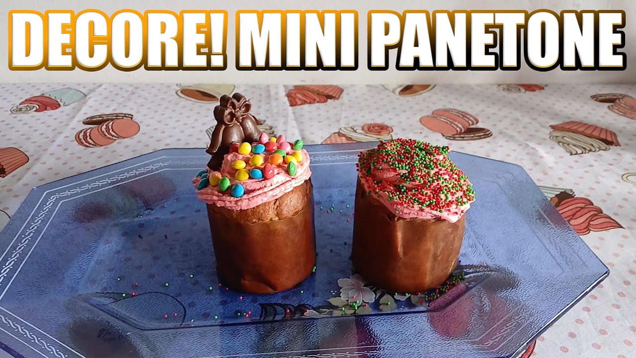 DECORANDO MINI PANETONE com Chantilly + M&Ms! 😍🍫 (Ficou LINDO!)