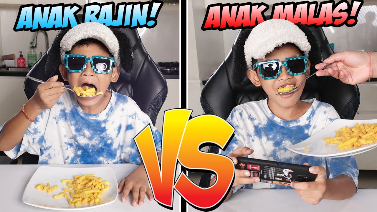 ANAK RAJIN VS ANAK MALAS!!! 8 MOMENT LUCU PERBANDINGAN BOCIL MALAS SAAT DISURUH MAKAN!