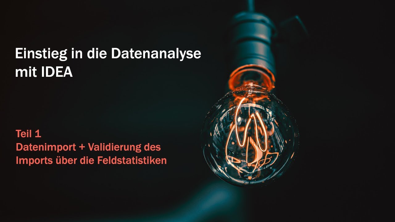 Einstieg in die Datenanalyse mit IDEA | Teil 1