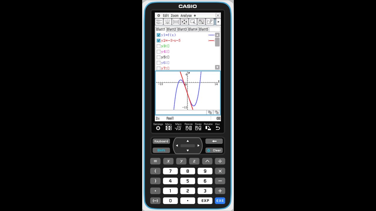 Wendetangente mit dem CAS (Casio ClassPad) berechnen mit dem tanLine Befehl