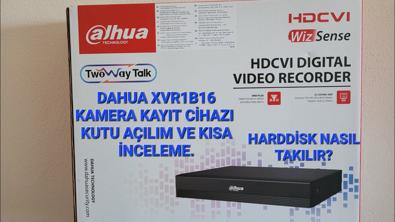 #REKLAM DAHUA XVR1B16 KAMERA KAYIT CİHAZI KUTU AÇILIM VE KISA İNCELEME. Harddisk nasıl takılır?