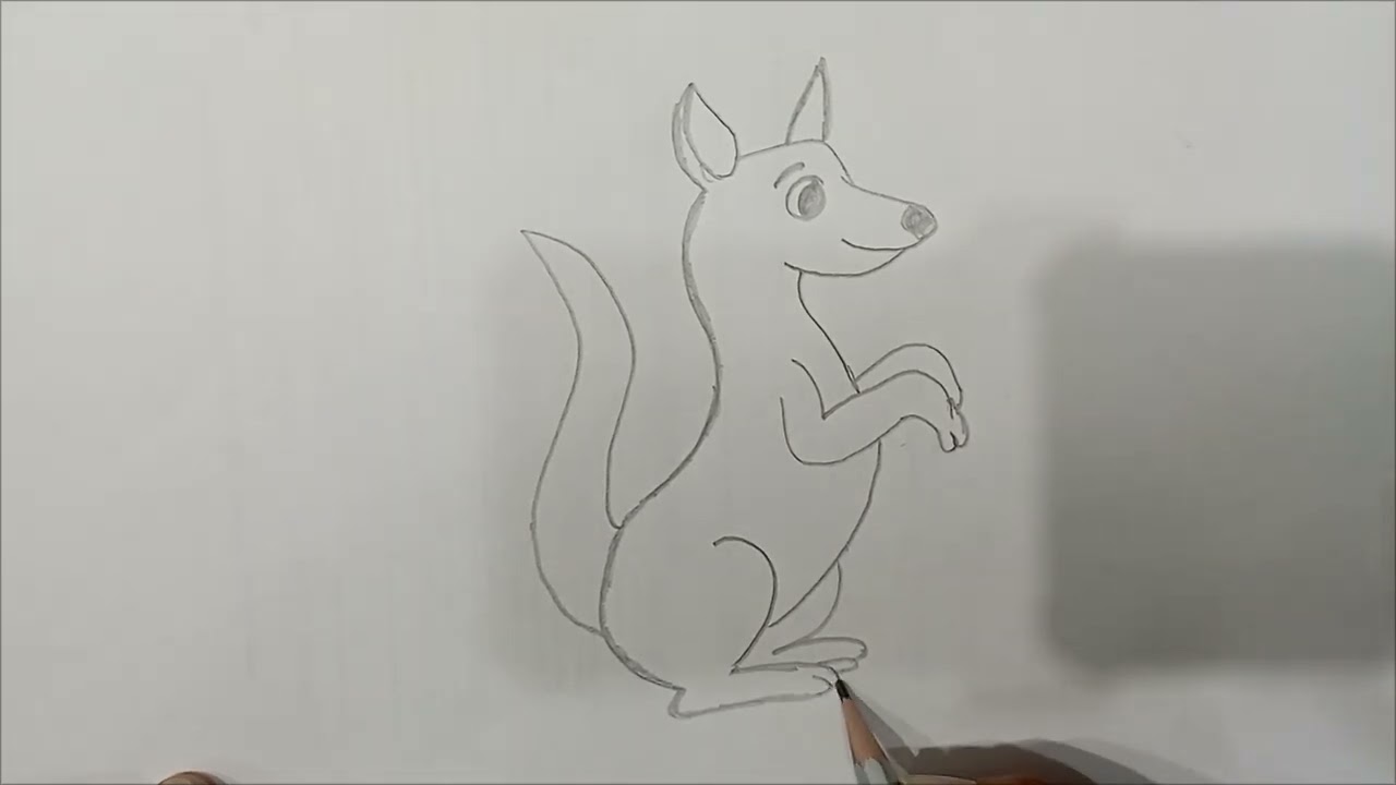 How To Draw Kangaro step by step. beginning Idea Drawing for kids.
