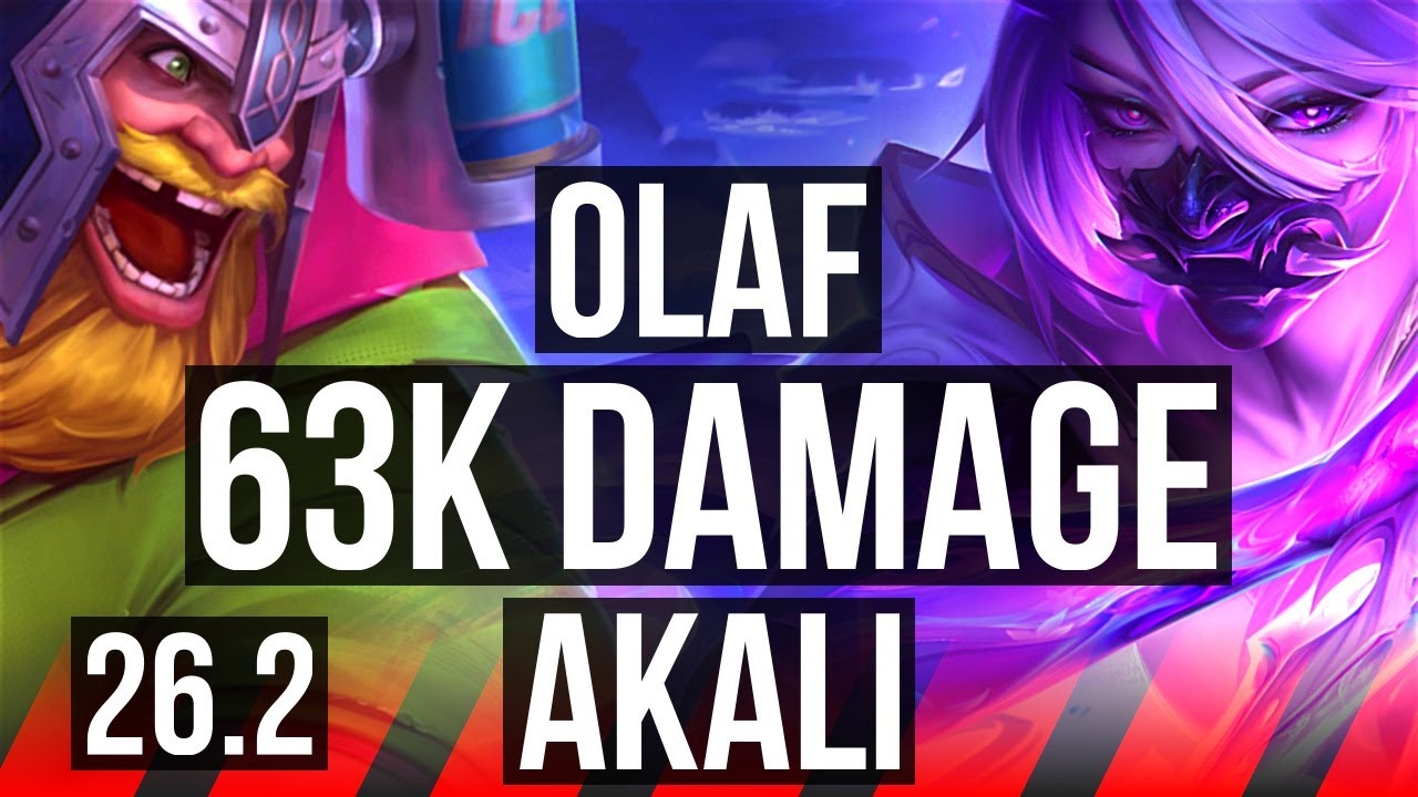 OLAF vs AKALI (TOP) | 63K damage | KR Master | 26.2