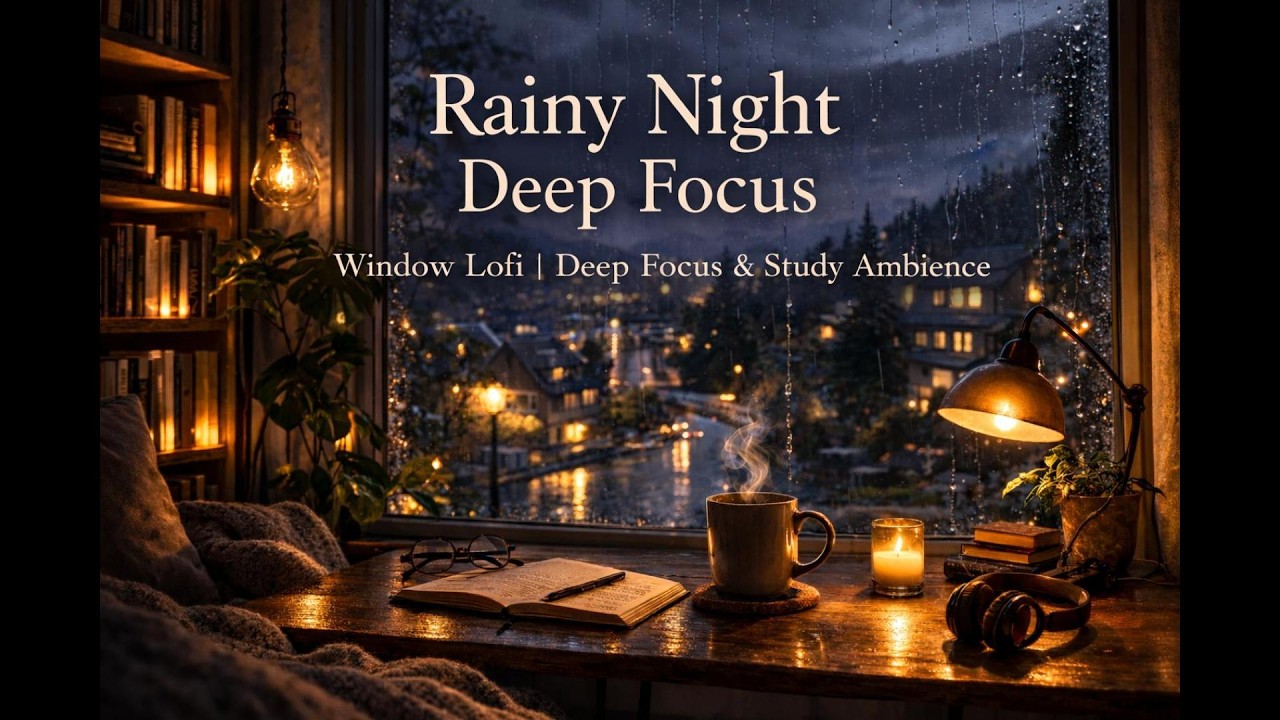 Rainy Night Window Lofi | Deep Focus & Study Ambience