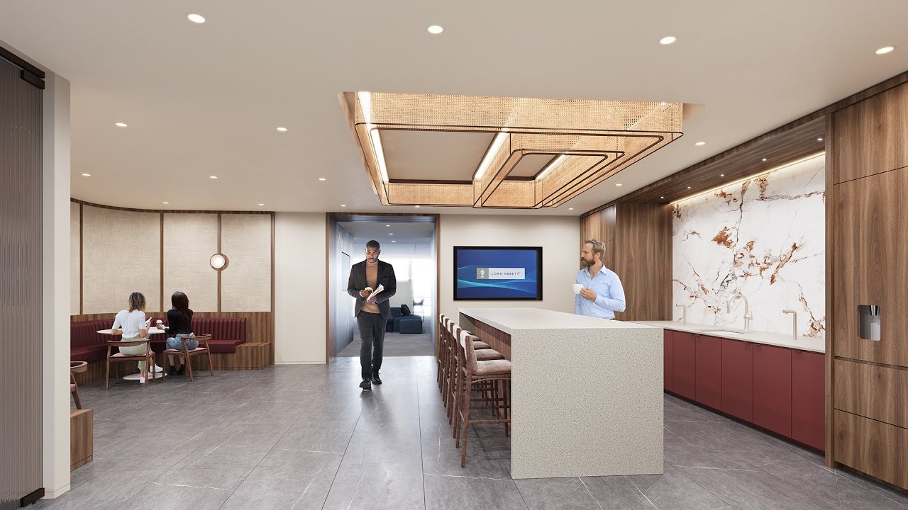 Office Space in New Jersey, designed by HLW Architecture, 3D rendeings by Ravelin3D.