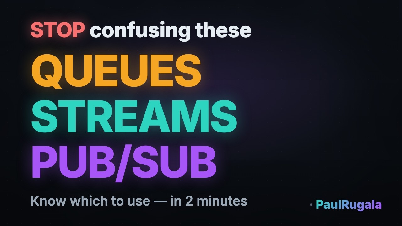 Queues vs Streams vs Pub/Sub &mdash; Explained in 2 Minutes