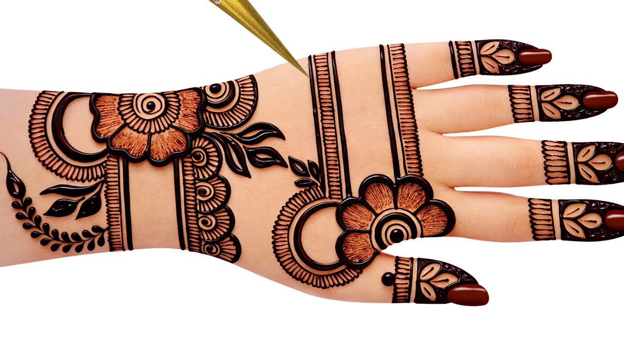 Very simple unique style mehndi design for back hand|new easy mehndi design 2026 | #mehandi designs