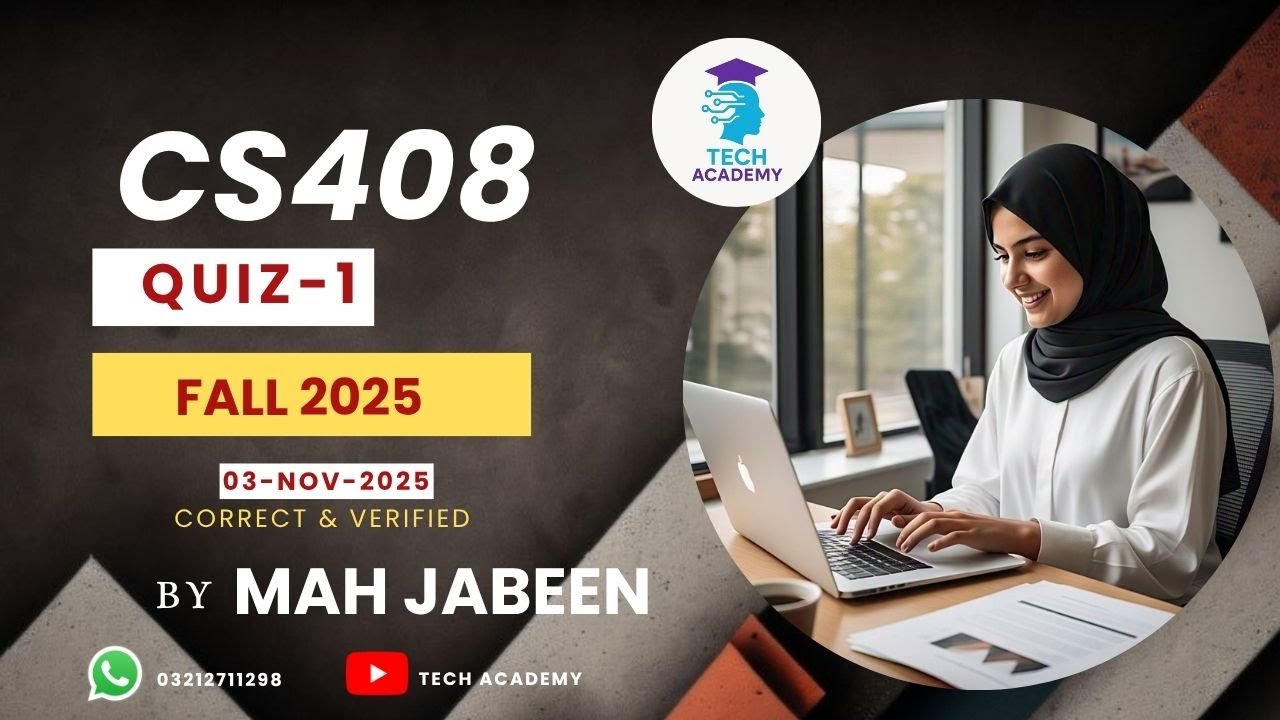 CS408 Quiz 1 Solution Fall 2025 |💯% Correct| Human Computer Interaction | Midterm |VU| By Mah Jabeen