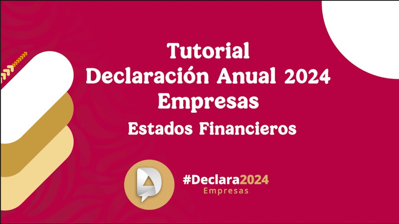 Declaración Anual 2024 empresas. Estados financieros.