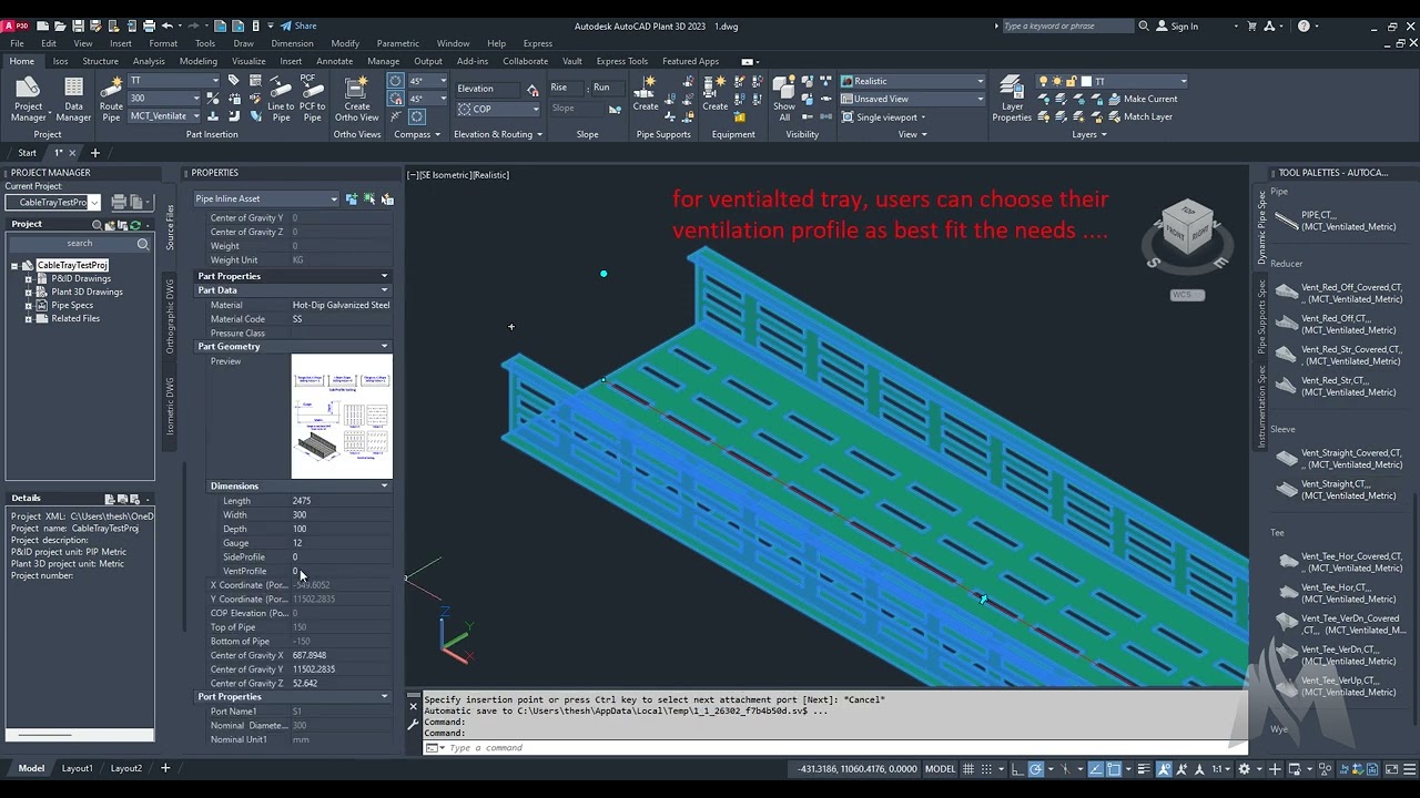 Parametric Cable Tray Plugin 1.1.0