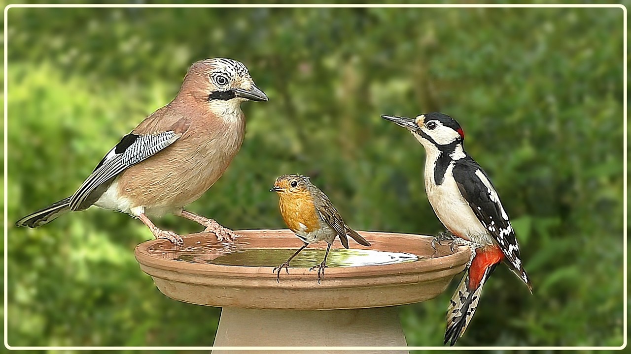 Birds for Cats to Watch Purrfection 🐱 Calming Bird Bath Spectacular