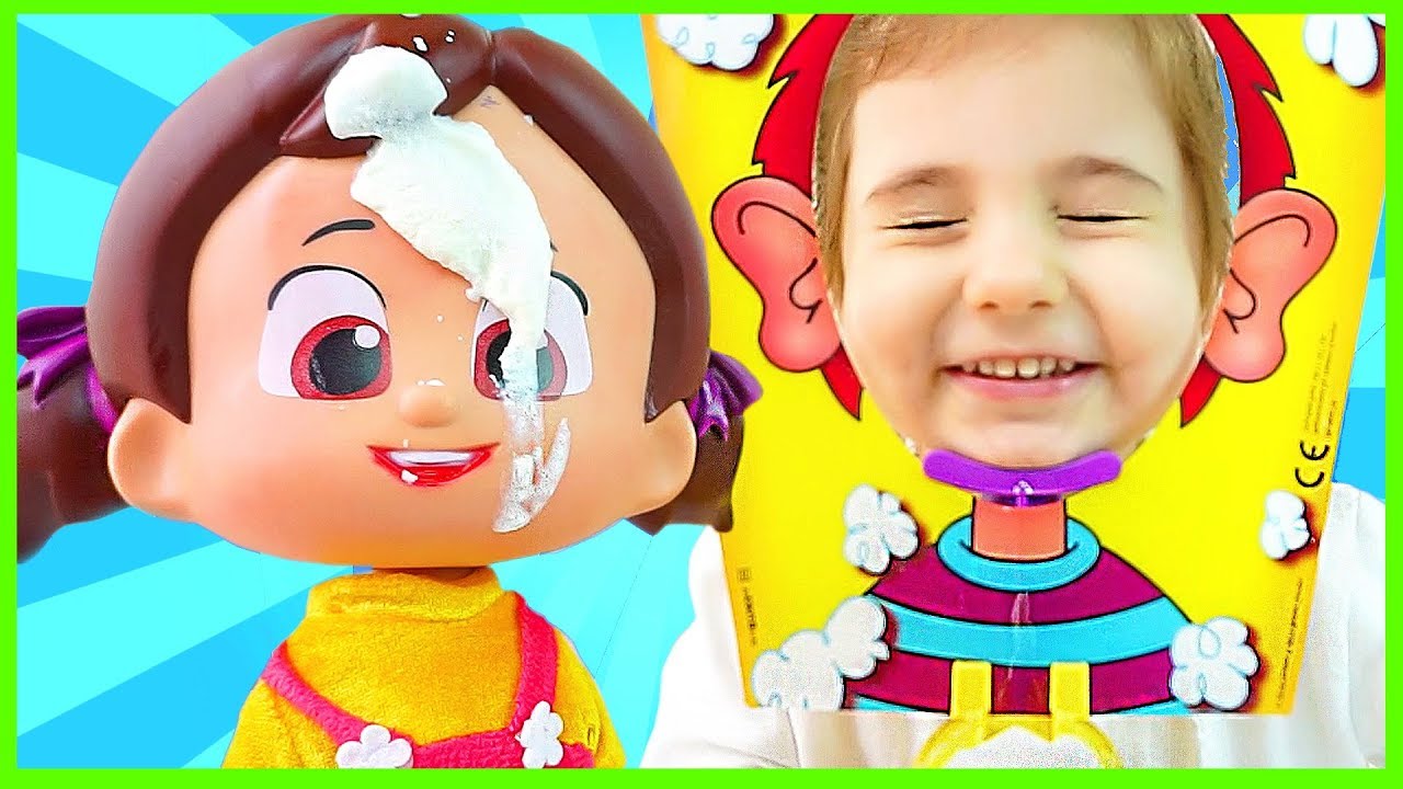 Nilo в Tospik и сентябрь Pie Face Game - Fun Challenge торт детская игрушка видео - Tontik Tv