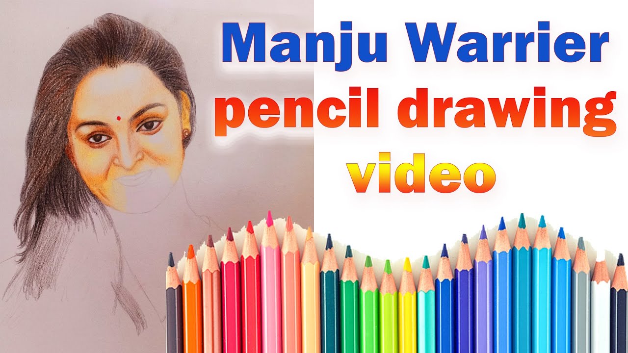 Manju Warrier Color Pencil Drawing Video / Realistic Drawing /Pencil Drawing / Manju Warrier Journey