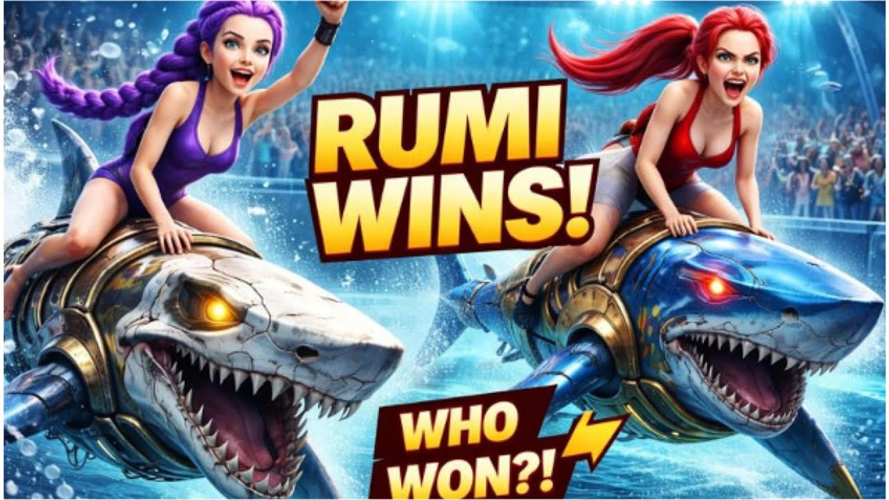 RUMI vs MIRA – Ocean Shark Race | Skeleton Shark vs Cyber Shark