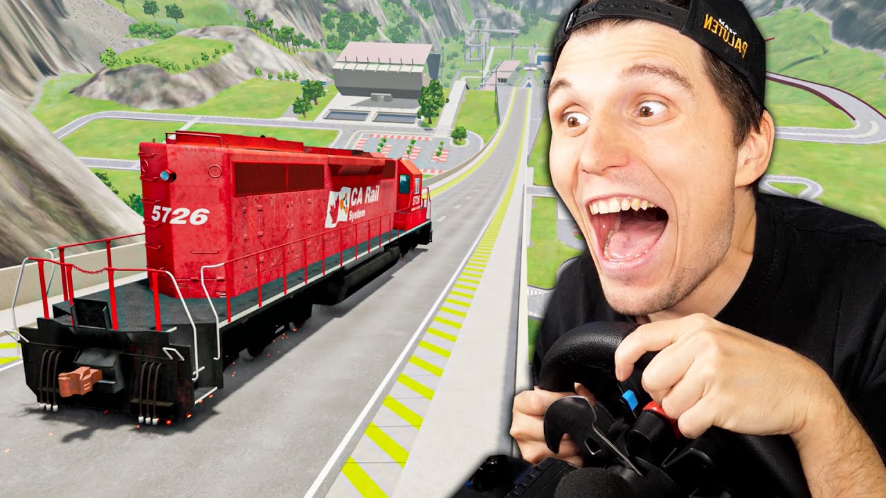Was passiert, wenn ein ZUG über die XXL Sprungschanze fährt? | BeamNG