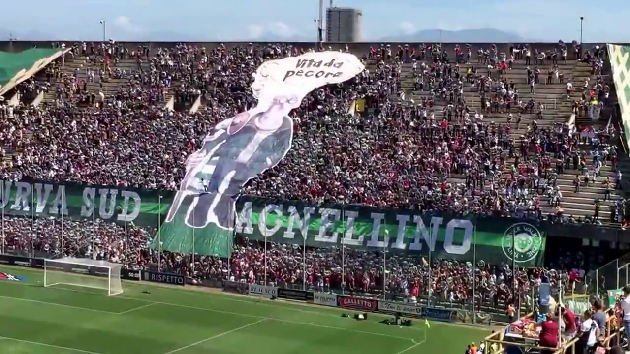 Salernitana - Avellino: coreografia Curva Sud e sfottò tra tifoserie prima della gara