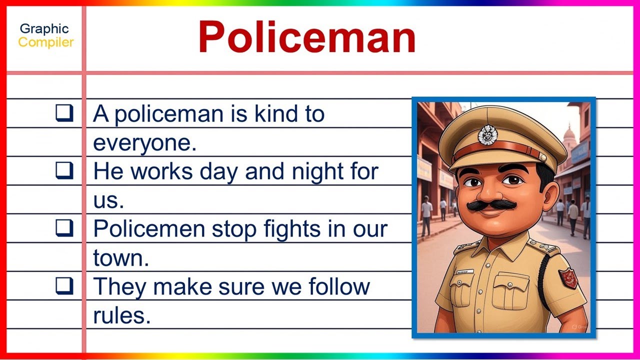 30 Lines on Policeman | Safety Essay for Kids | GraphicCompiler | 