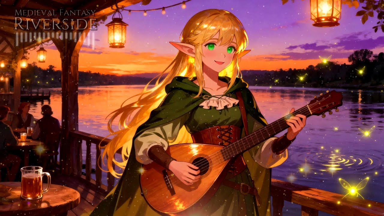 Tavern Nights • Medieval Music and River Breeze Ambience • Medieval Fantasy Riverside