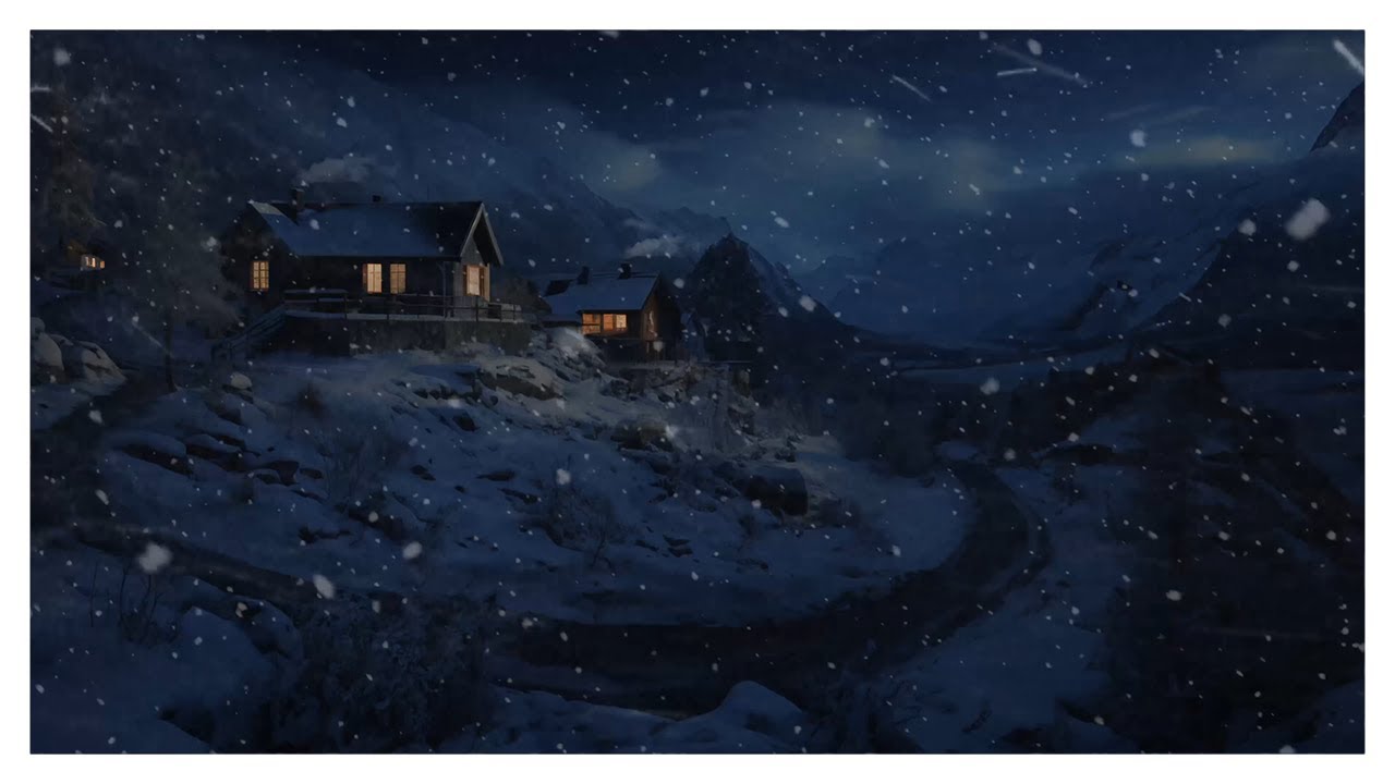 Dark Screen Snowy Mountain Ambience Loud Blizzard Storm Sounds for Sleeping