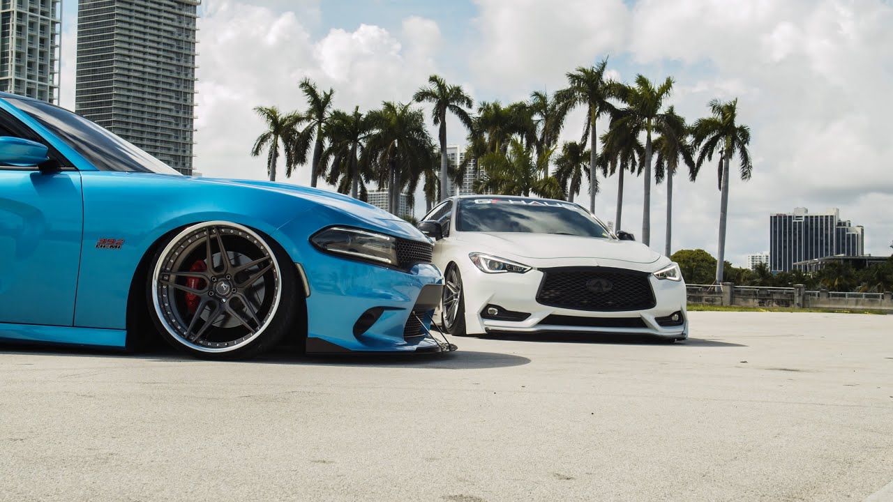 Stanced Dodge Charger and Infiniti Q60 | 4K