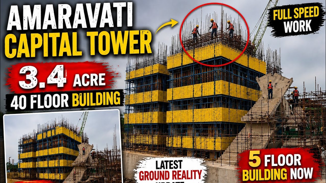 Amaravati 40 Floor Mega Building Construction Update