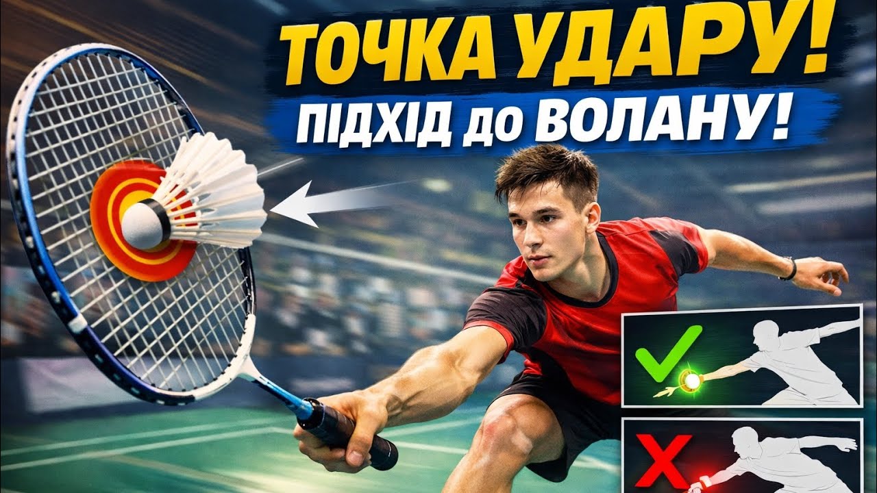  Розуміння та корегування  точки удару,  підхід до волану | Бадмінтон  | Дистанційне навчання 