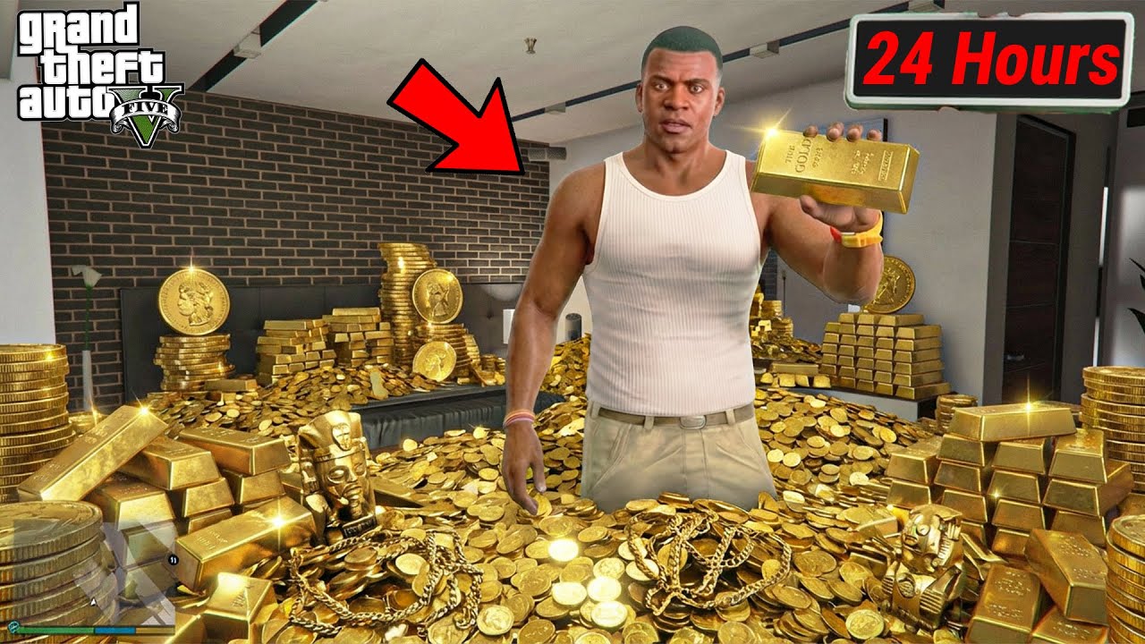 Franklin's 24 Hours Gold Collection Challenge In GTA 5 ! (GTA 5 Mods)