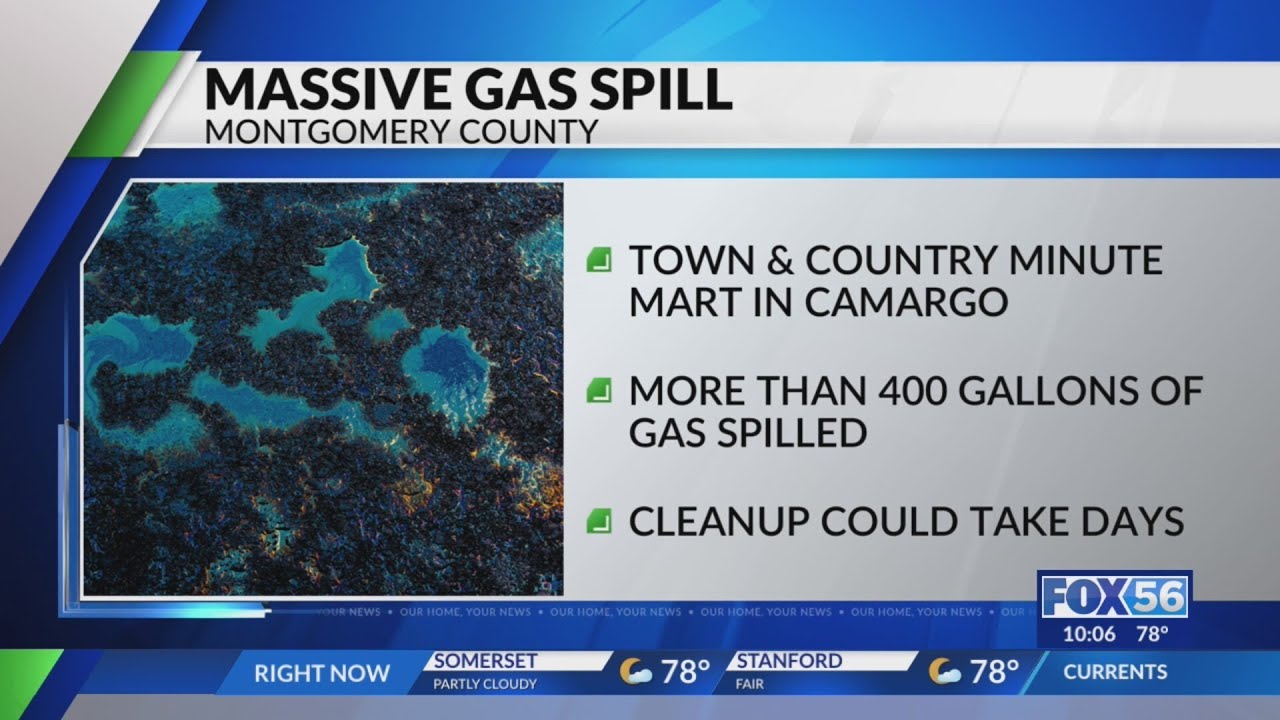 Estimated 400&ndash;500 gallons of gas spilled in Montgomery County
