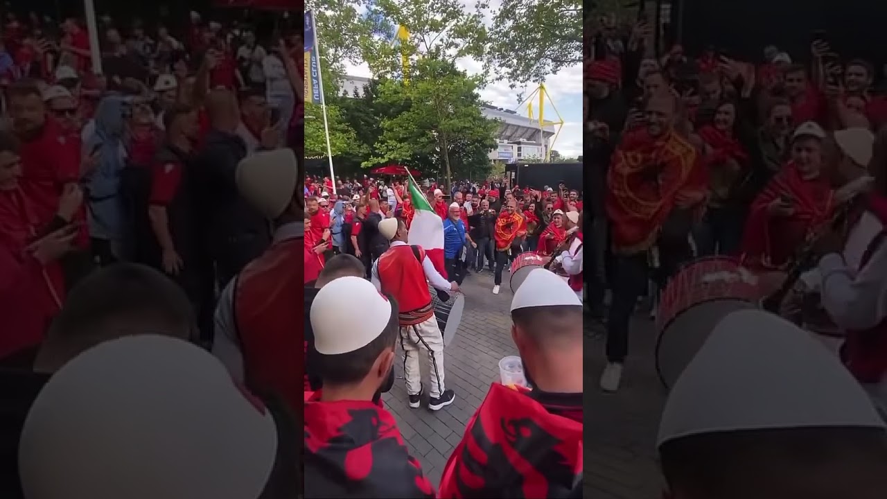 🇦🇱❤️🇮🇹 Albaner & Italiener frieren zusammen bei der #euro2024 #albanien #italuen #fu&szlig;ball