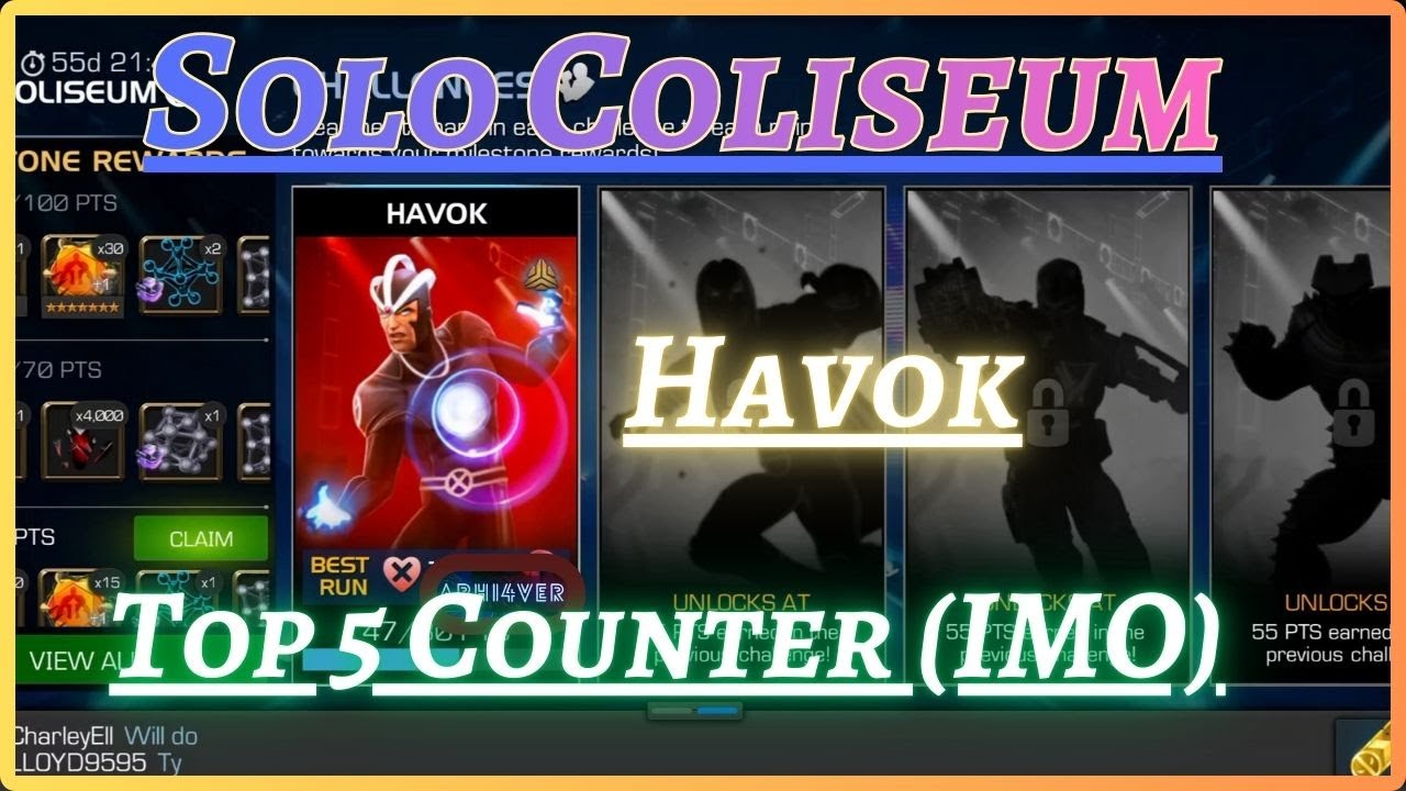 Top 5 Counters for Havok | Solo Coliseum | MCOC |