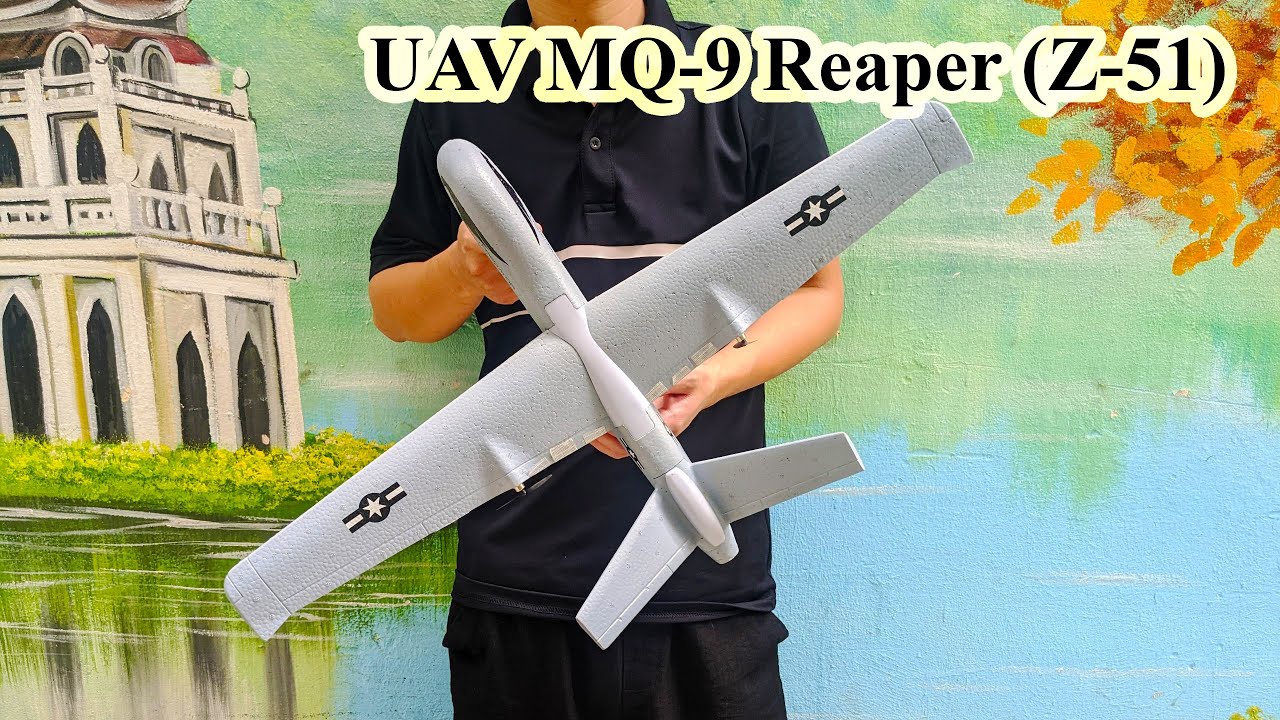 UAV MQ-9 Reaper (Z51). Sải cánh 66cm, Pin 600mAh. Bay 20-25 phút. 