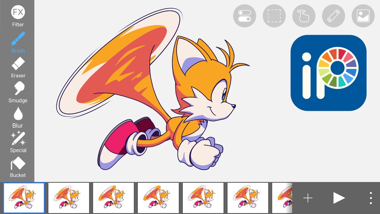 How I Made Tails Fly Animation in Ibis Paint X on iPad Air (5th Gen) 