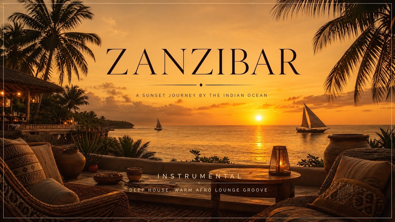 Golden Hour Deep House in Zanzibar | Warm Afro Lounge & Rhodes Piano | 3-Hour Sunset Session