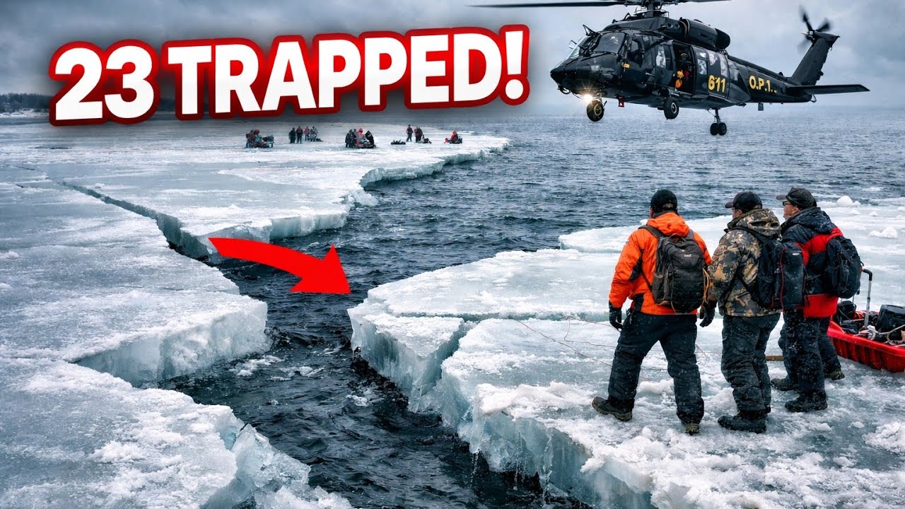 RUN! The Ice Broke Off&hellip; 23 Fishermen Trapped in Georgian Bay (Fox Fishing 4K Ultra HD)